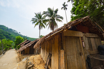 Original village thatched house in Chubao Village, Wuzhishan City, Hainan, China