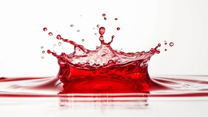  Energetic splash of red liquid in motion