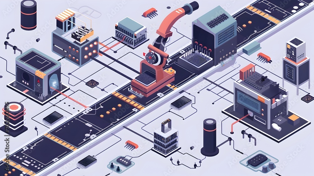 Aufkleber automated pcb assembly line with conveyor system and robotic components placement