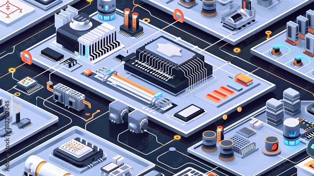 Aufkleber detailed of automated pcb assembly process from solder paste printing to reflow soldering