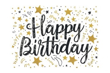 Birthday greeting vector template design. Happy birthday text with elegant gold balloons, frame and confetti elements for golden birth day celebration. Vector illustration.