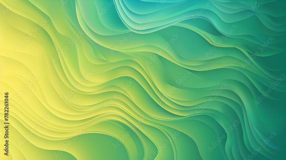 Poster captivating gradient waves of deep teal and vibrant lime evoking dynamic energy and movement