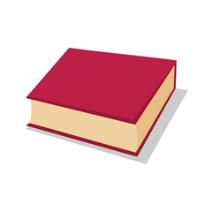 Red book vector illustration, encyclopedia flat icon, textbook image isolated on white background