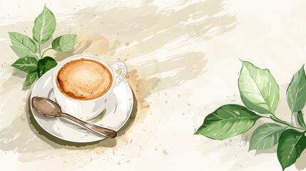 Coffee and white background