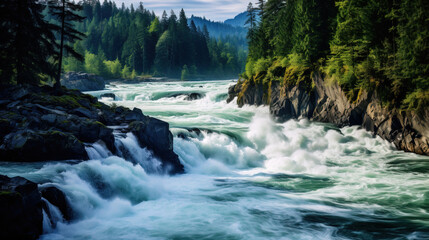 mountain river in the forest.