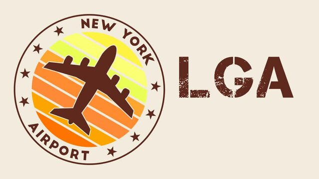 La Guardia Airport New York intro video. New York airport information animation. Creative 4k video.
