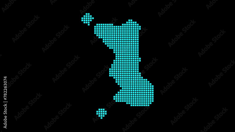 Poster malapascua island digital map. map of malapascua island in dotted style. border shape filled with re