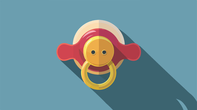 Baby pacifier icon. Flat illustration of baby pacif