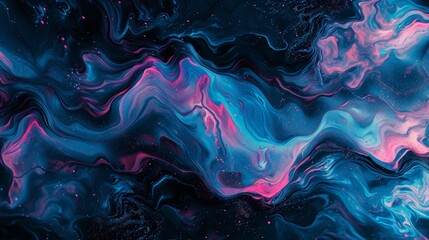 Abstract neon wavy liquid pattern