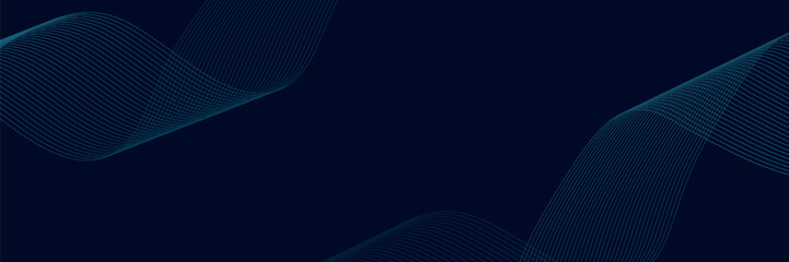 Abstract dark blue background with shiny curve lines pattern. Circular lines design element. Modern futuristic technology concept. Suit for cover, banner, poster. eps 10