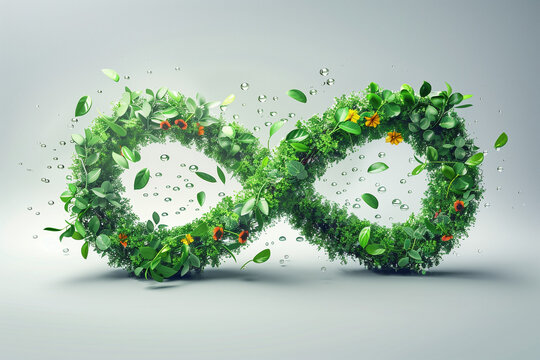 Infinity eco concept with leaves