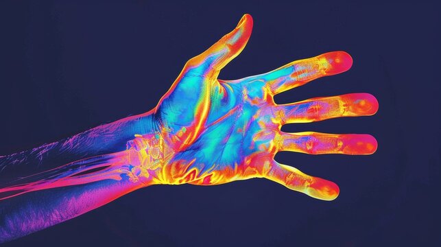 Colorful thermal imaging of human hand