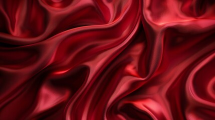 Abstract red satin waves texture - obrazy, fototapety, plakaty