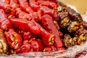 caramel and nut candy, Noordermarkt street market, Amsterdam, Netherlands