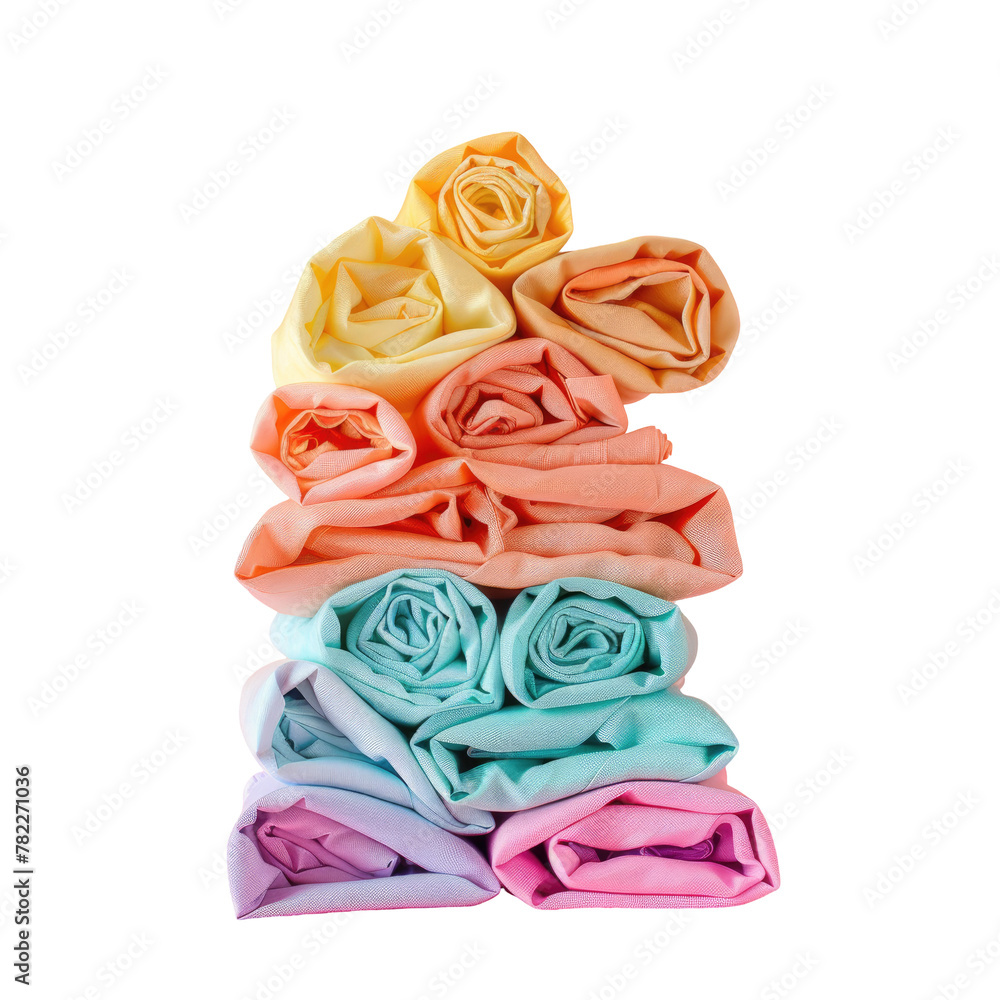 Poster a stack of folded towels on a transparent background