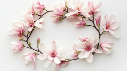 A wreath of magnolia blossoms with life like detail