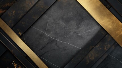 Luxury black and gold marble background, grunge construction industry space metallic striped - obrazy, fototapety, plakaty