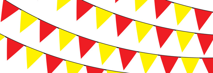 Carnival garland with flags. Decorative colorful party pennants for birthday celebration, festival and fair decoration. Vector illustration. EPS 10