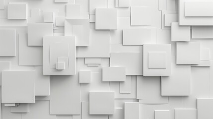 thick white layered paper art. A few larger squares throughout. extremely detailed and realistic, soft drop shadows, octane render, hyperrealistic,