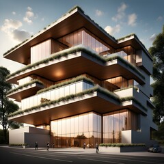 Fototapeta premium architectural structure melding computer aided design illustrations with genuine photo elements