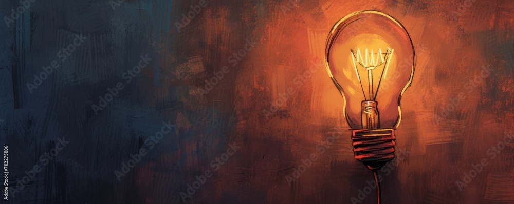 Aufkleber glowing light bulb on abstract background