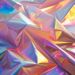 iridescent crumpled foil