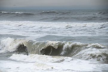 Atlantic Ocean Wave on a cloudy day in Outer Banks, North Carolina