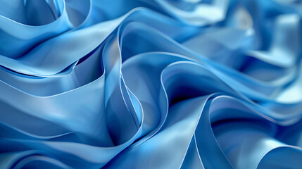 Abstract modern blue background folded ribbons