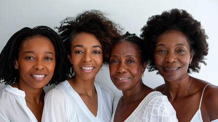 Celebrating Black Femininity: Studio Portrait of Four Generations of Women, Empowering the Female Spirit