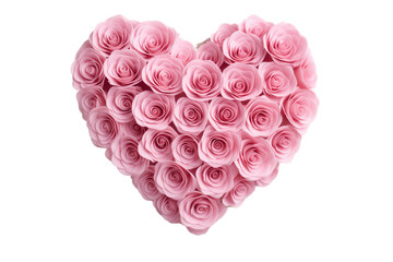rose flower petals in heart love shape on transaparent png file