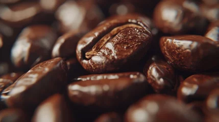 Foto op Plexiglas Close-up of roasted coffee beans © cac_tus