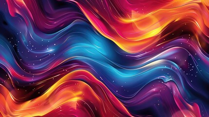 Abstract Colorful Wavy Fluid Background