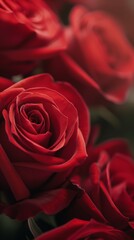 Close-up of red roses with soft focus background