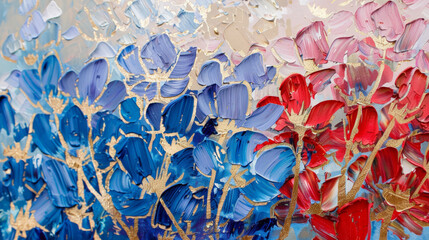 oil painting of flowers, petals