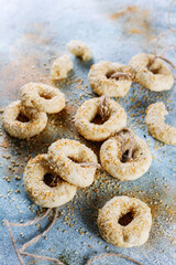 Turkish Bagel with sesame seeds or salty ring cookies.