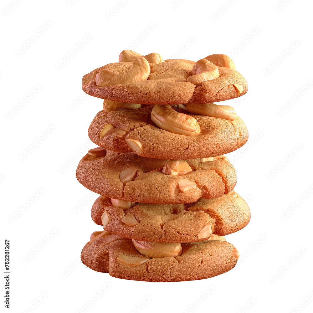 Poster a stack of cookies with peanut butter on top