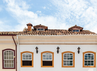 Photography of the architecture of the city of Ouro Preto/MG, Brazil. You can see buildings from...