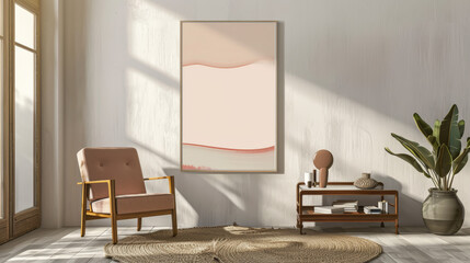modern living room, frame mockup, copy space