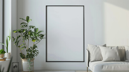 modern living room, frame mockup, copy space