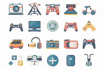 a set of icons symbolizing various hobbies and passions.