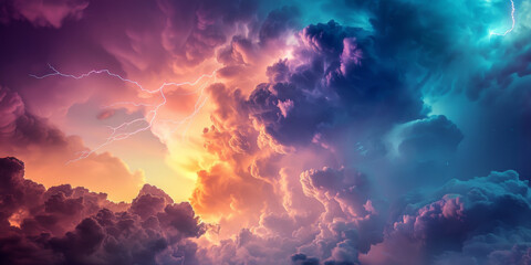 Majestic Thunderstorm Skies with Vivid Lightning Strikes