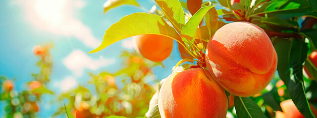 Obraz na płótnie Canvas Peaches harvest in the garden. selective focus.