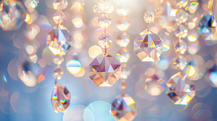 Sparkling Crystal Chandelier Pendants with Colorful Light Reflections