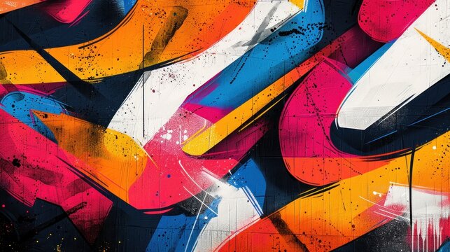 Vibrant Graffiti Abstract Street Art Painting