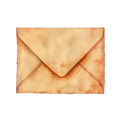 Watercolor painting of an envelope on a Transparent Background