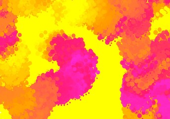 Abstract hand drawn neon gradient illustration background wallpaper tie dye yellow pink orange summer