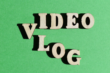 Vlog, word combination of video and log as banner headline