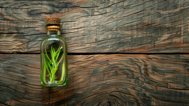 calamus essential oil in a bottle. Selective focus.