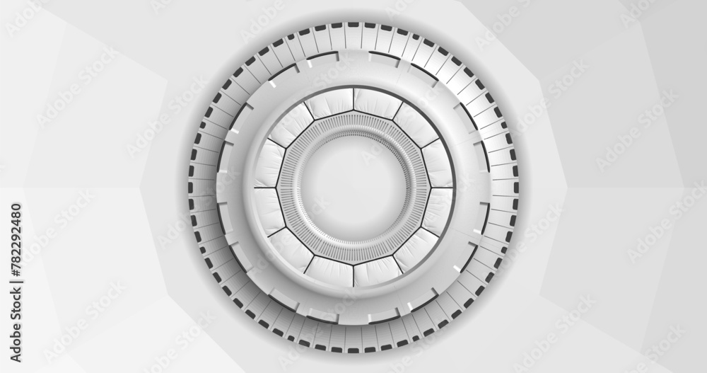 Poster stylish white circle with black lines creating a unique pattern. can become a bright accent at any e