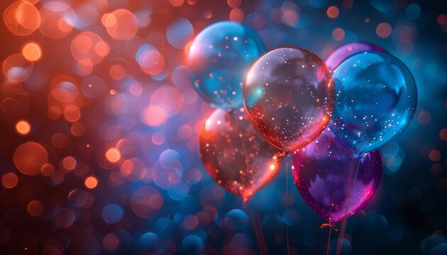 A bunch of colorful balloons with a red one in the middle by AI generated image